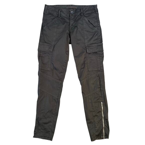 J Brand West Point Cargo Combat Skinny Denim Jeans Brown-Green Women’s Size 27 - Picture 1 of 11
